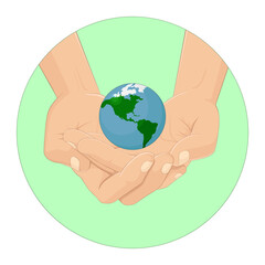 Earth protection symbol. Vector illustration.