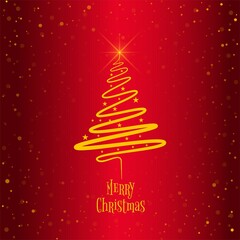 Merry Christmas tree celebration card background