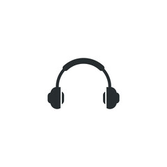 Vector sign of the Headphones symbol is isolated on a white background. Headphones icon color editable.