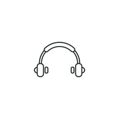 Vector sign of the Headphones symbol is isolated on a white background. Headphones icon color editable.