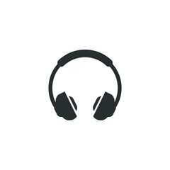 Vector sign of the Headphones symbol is isolated on a white background. Headphones icon color editable.