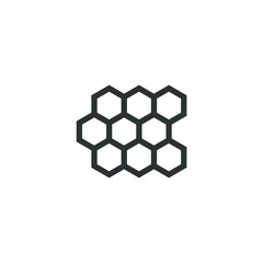 Vector sign of the honeycomb symbol is isolated on a white background. honeycomb icon color editable.