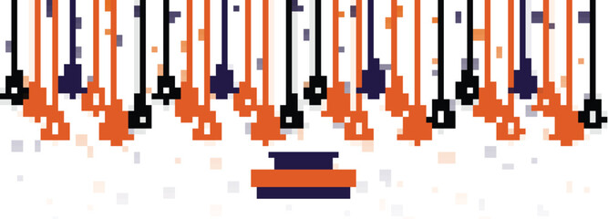 Modern christmas card with colorful tree banner design