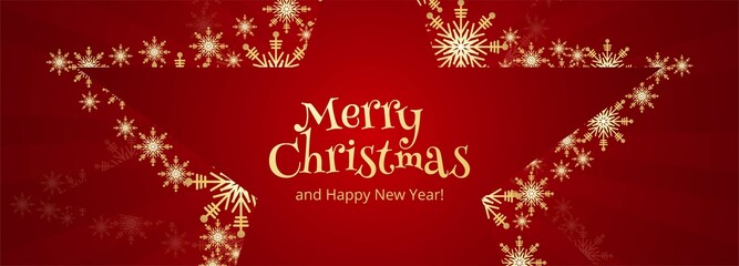 Snowflakes decorative christmas star banner template design