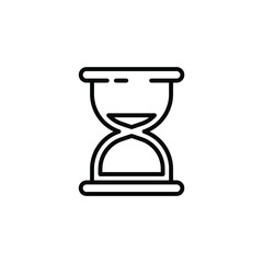 Vector sign of the Hourglass symbol is isolated on a white background. Hourglass icon color editable.