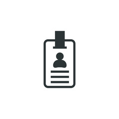 Obraz premium Vector sign of the Id card symbol is isolated on a white background. Id card icon color editable.