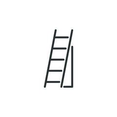 Vector sign of the Ladder symbol is isolated on a white background. Ladder icon color editable.
