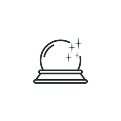 Vector sign of the magic crystal ball symbol is isolated on a white background. magic crystal ball icon color editable.