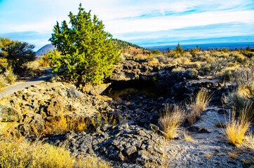 USA, California. Lava Beds National Monument, Hopkins Chocolate Garden Bridges