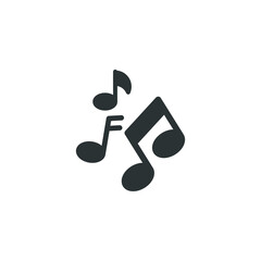 Vector sign of the music note symbol is isolated on a white background. music note icon color editable.