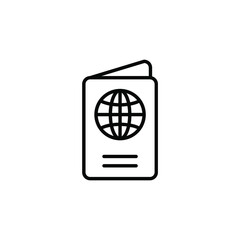 Vector sign of the Passport symbol is isolated on a white background. Passport icon color editable.
