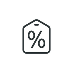 Vector sign of the Percentage symbol is isolated on a white background. Percentage icon color editable.
