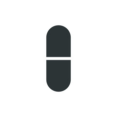 Vector sign of the Pill capsule symbol is isolated on a white background. Pill capsule icon color editable.