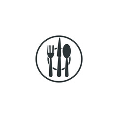 Vector sign of the Plate of food symbol is isolated on a white background. Plate of food icon color editable.