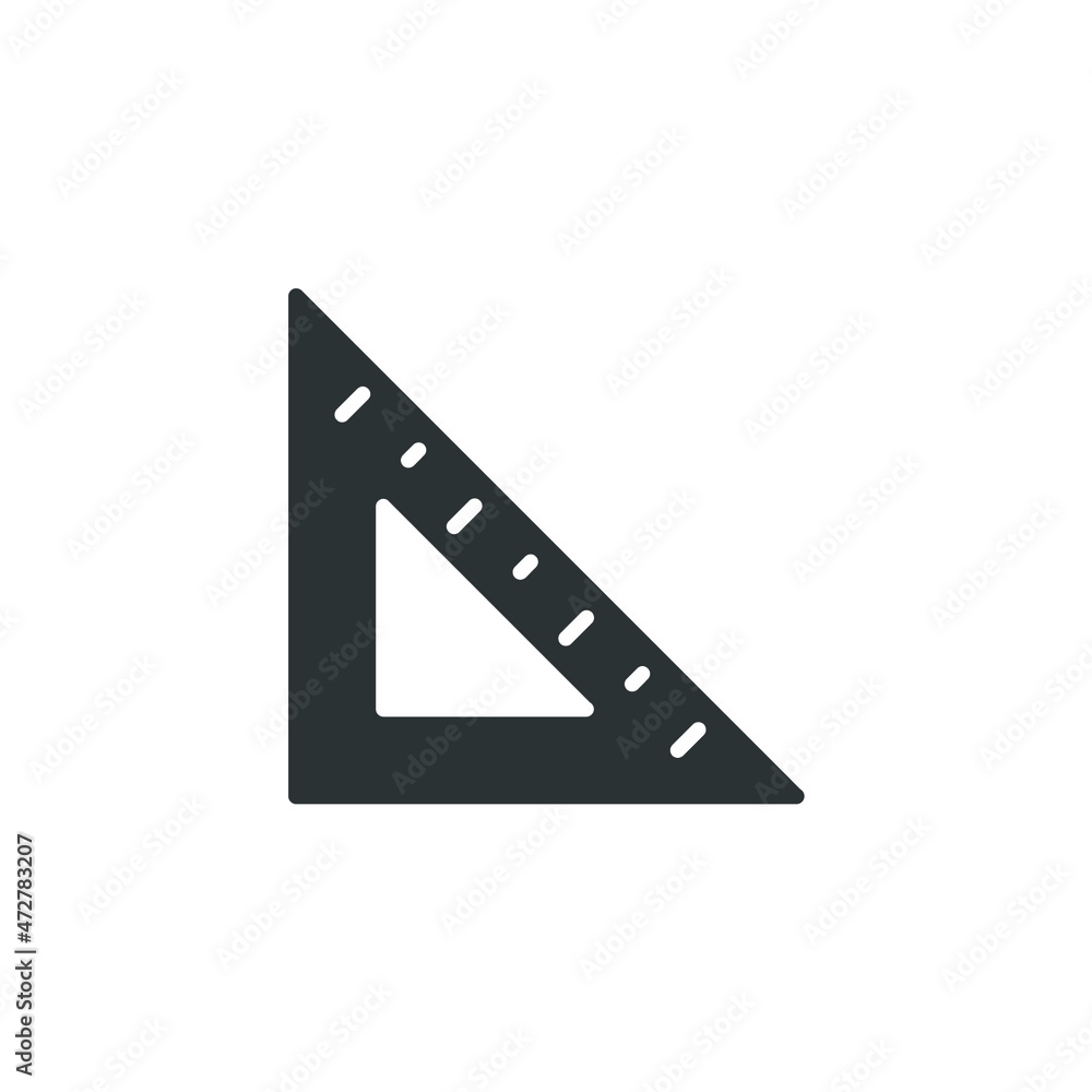 Poster vector sign of the ruler symbol is isolated on a white background. ruler icon color editable.