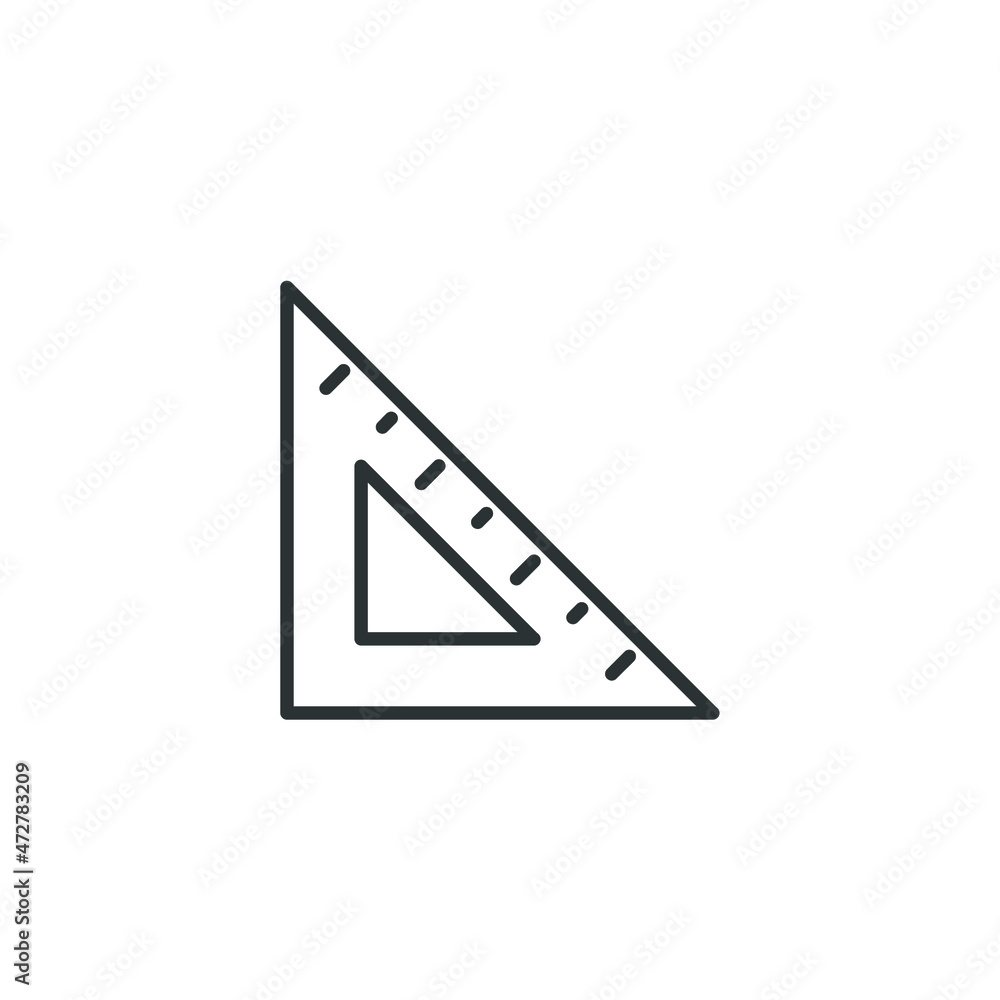 Poster vector sign of the ruler symbol is isolated on a white background. ruler icon color editable.