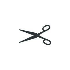 Vector sign of the Scissors symbol is isolated on a white background. Scissors icon color editable.