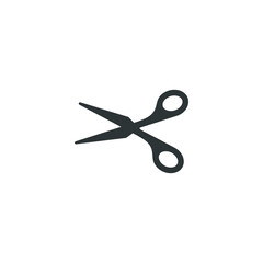 Vector sign of the Scissors symbol is isolated on a white background. Scissors icon color editable.