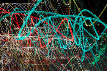 USA, California, Paso Robles. Abstract light painted image at night.