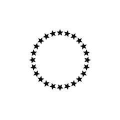 Vector sign of the Stars in circle symbol is isolated on a white background. Stars in circle icon color editable.