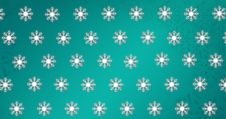 Digitally generated image of christmas pattern with copy space on green background