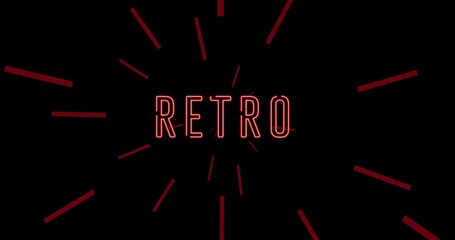 Vector image of retro text with copy space against black background