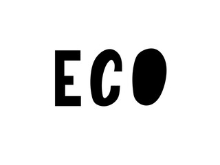 Vector Illustration of the word ECO with the leaves.