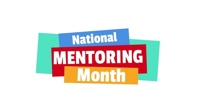 Digitally generated image of national mentoring month text with copy space against white background