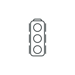 Vector sign of the Traffic lights symbol is isolated on a white background. Traffic lights icon color editable.