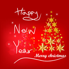 Fototapeta na wymiar Happy New Year, merry Christmas greeting illustration