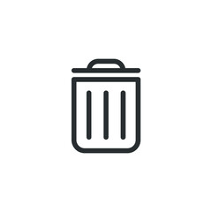 Vector sign of the trash symbol is isolated on a white background. trash icon color editable.