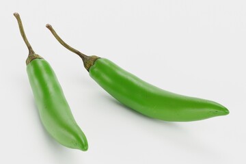 Realistic 3D Render of Green Pepper