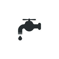 Vector sign of the Water tap symbol is isolated on a white background. Water tap icon color editable.