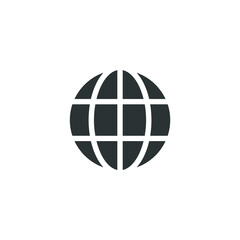 Vector sign of the Web internet and globe symbol is isolated on a white background. Web internet and globe icon color editable.