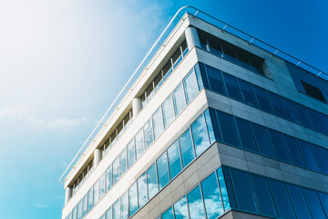 Modern glass office building - close-up - business concept