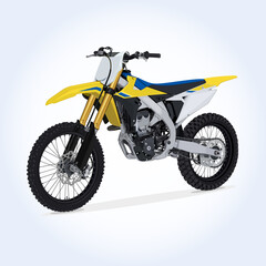 Obraz premium Motocross Yellow White Motorcycle Speed Sport MTX Trail Bike