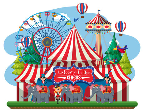 recommend clip art: Circus dome at amusement park