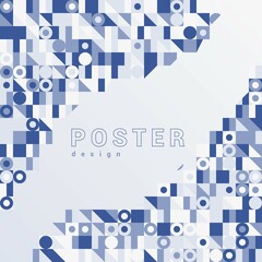 Polygonal blue mosaic background. Abstract low poly vector illustration. 