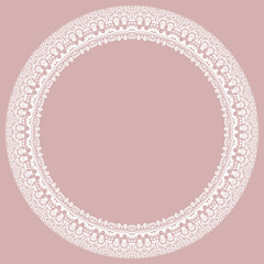 Elegant vintage ornament in classic style. Abstract traditional round white pattern with oriental elements. Classic vintage pattern