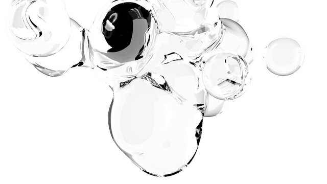 Medical science Water bubbles Macro Liquid Bubble slow movement Cream gel transparent cosmetic sample 4k