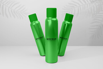 Body Spray and Body Lotion, cosmetic,3d Bottle Mockup