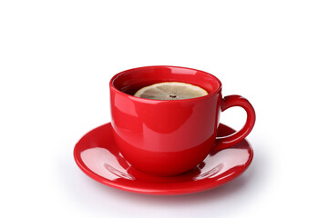Cup of tea isolated on white background