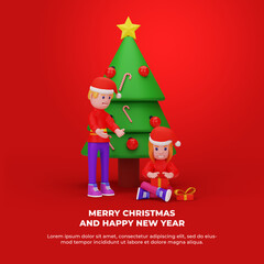 merry christmas and new year concept