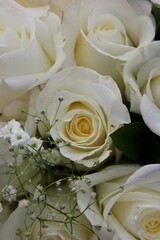 white roses bouquet