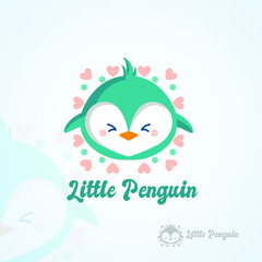 Illustration vector graphic of cute little penguin logo.