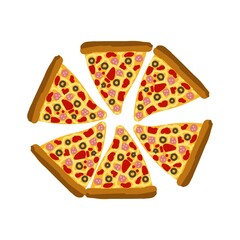 Pizza, Fast food icon. Vector illustration.