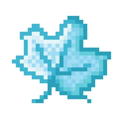 Maple leaf pixel art. Vector illustration.