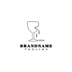 broken glasses cartoon logo icon template vector illustration