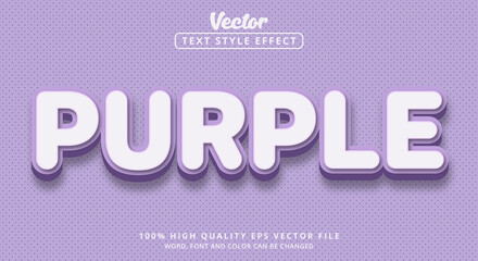 Editable text effect, Purple text with purple color style