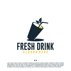 fresh drink,healthy , logo design template